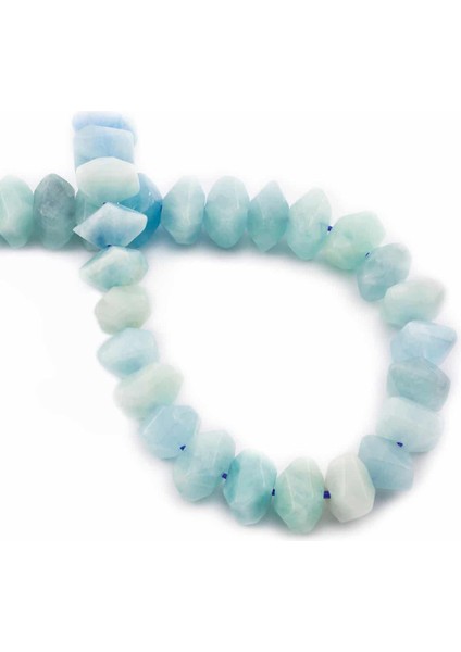 Akuamarin Doğal Taş Rondela Kesim 10X7MM Dizi