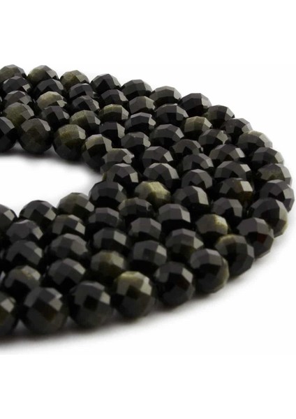 Gold Obsidyen Doğal Taş Parlak Küre Kristal Kesim 8mm Dizi fiyatları