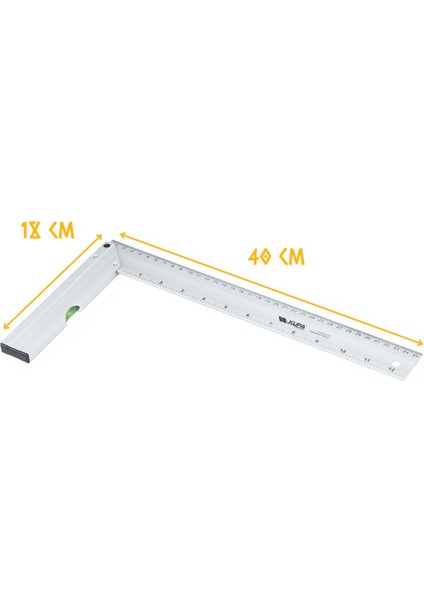 Kupa Su Terazili Alüminyum Gönye 400 Mm.