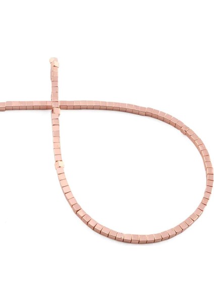 Hematit Doğal Taş Parlak Roz 2X2MM Dizi