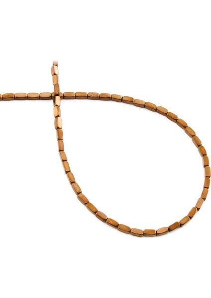 Hematit Doğal Taş Parlak Kahverengi Dikdörtgen Kesim 2X4MM Dizi