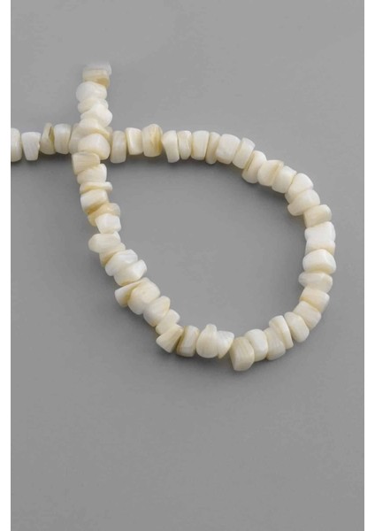 Sedef Doğal Taş Parlak Kırık Beyaz Amorf Kesim 6X4MM Dizi [ab+]