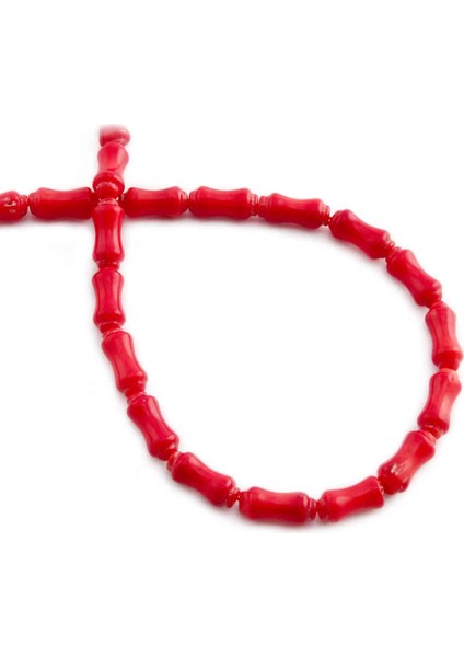Mercan Doğal Taş Kırmızı Kemik Kesim 5X11MM Dizi