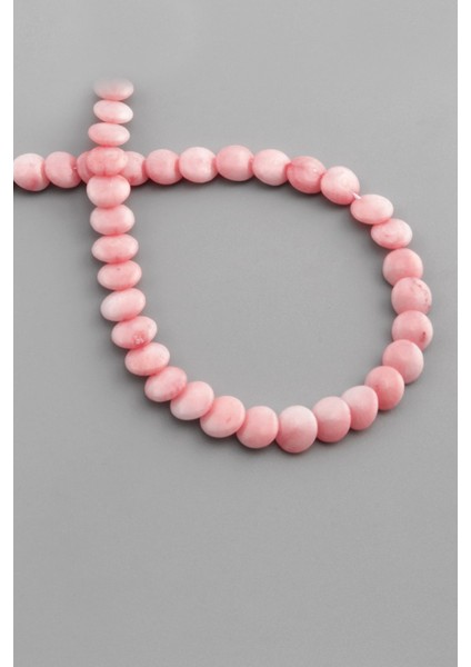 Mercan Doğal Taş Pembe Daire Rondela Kesim 7X3MM Dizi