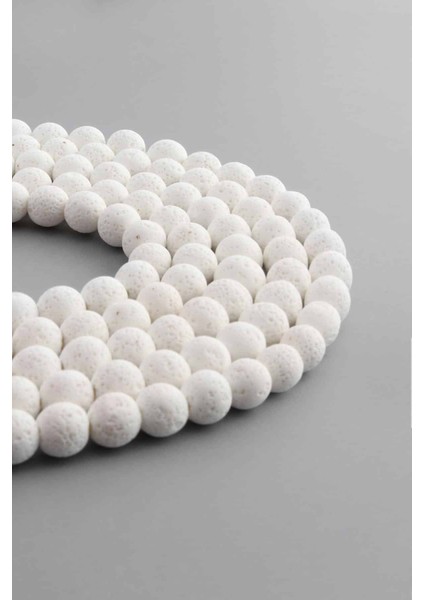 Lav Taşı Doğal Taş Mat Beyaz Küre Kesim 8mm Dizi