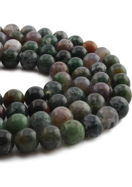 Hint Akik Doğal Taş Parlak Küre Kesim 10MM Dizi