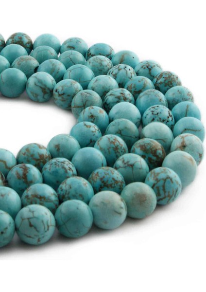Turkuaz Doğal Taş Küre Kesim 10MM Dizi