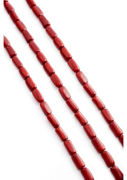 Mercan Doğal Taş Kırmızı Silindir Kesim 7X13MM Dizi fiyatları