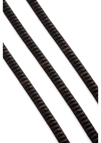 Hematit Doğal Taş Mat Siyah Piramit Kesim Çift Delikli 8X4MM Dizi fiyatları