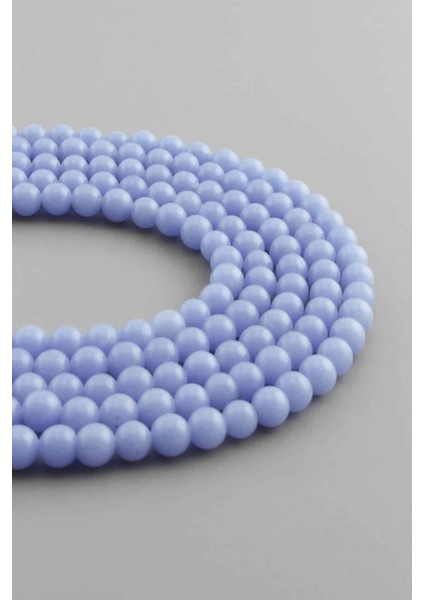 Fosforlu Doğal Taş Parlak Mavi Küre Kesim 6mm Dizi