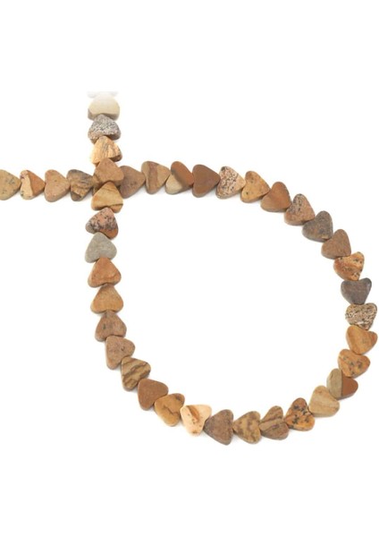Ağaç Jasper Doğal Taş Parlak Kalp Kesim 6X3MM Dizi