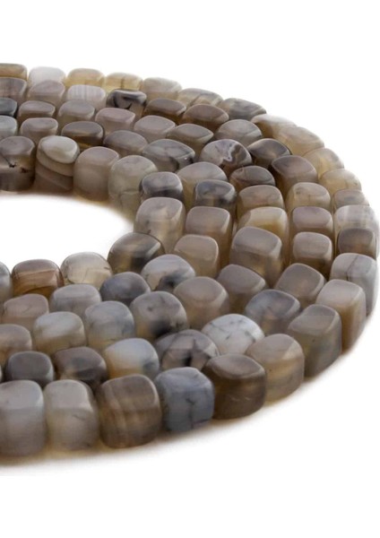 Akik Doğal Taş Küp Kesim 8X8MM Dizi