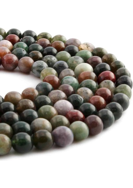 Hint Akik Doğal Taş Parlak Küre Kesim 8mm Dizi