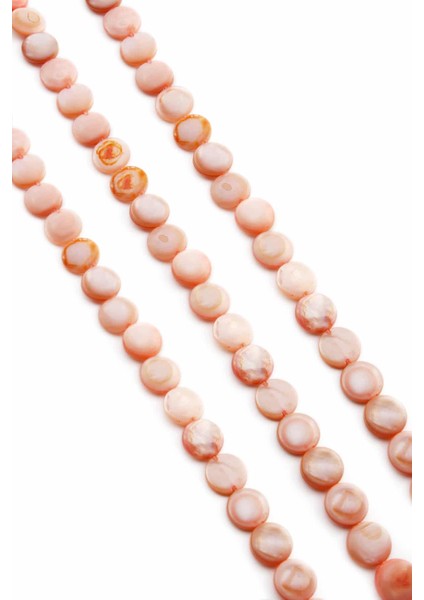 Sedef Doğal Taş Parlak Açık Pembe Daire Kesim 9X3MM Dizi [ab+] fiyatları