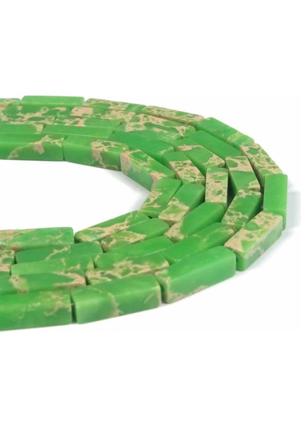Varisit Doğal Taş Parlak Yeşil Dirdörtgen Kesim 4X13MM Dizi