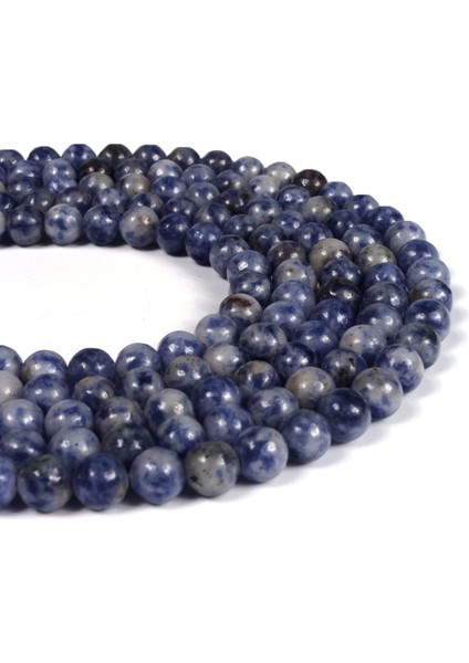 Sodalit Doğal Taş Parlak Benekli Mavi Küre Kesim 6mm Dizi fiyatları