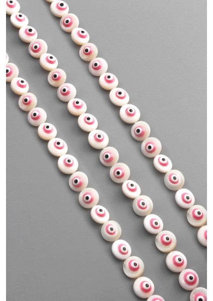 Sedef Doğal Taş Parlak Pembe Daire Kesim 9X3MM Dizi [ab+] fiyatları
