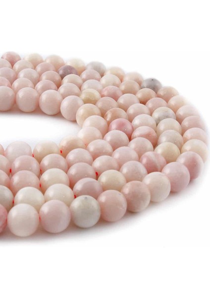 Opal Doğal Taş Pembe Küre Kesim 8mm Dizi