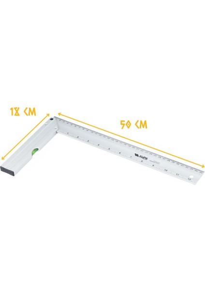 Kupa Su Terazili Alüminyum Gönye 500 Mm.