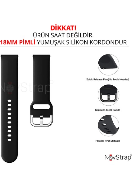 Huawei Watch GT4 41mm GT5 41mm ile Uyumlu Kordon (18mm Pimli) Yumuşak Jel Silikon Kayış modelleri