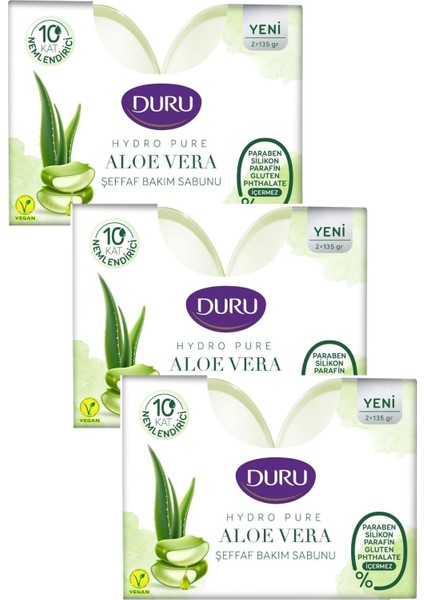 Hydro Pure Aloe Vera Şeffaf Duş Bakım Sabunu 6 Adet