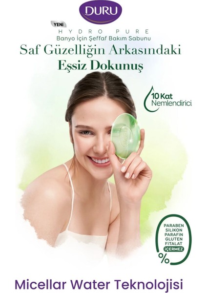 Hydro Pure Aloe Vera Şeffaf Duş Bakım Sabunu 6 Adet