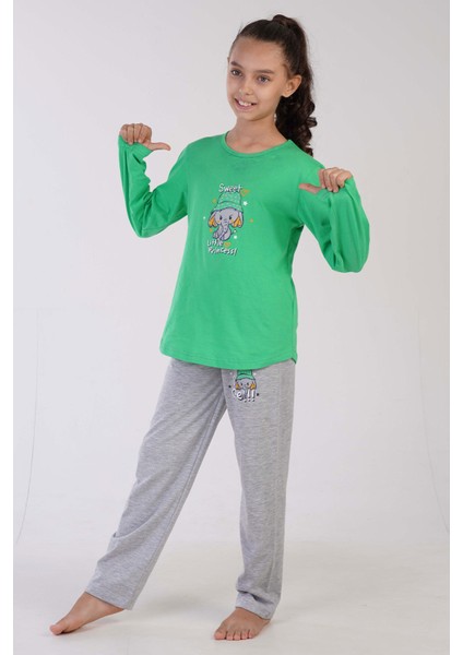 Pamuklu Kız Çocuk Uzun Kol Pijama Takım(3-4/7-8) fiyatları
