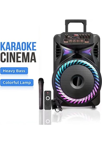 Ultratekno SX-1205 40 Watt Bluetooth Hoparlör Şarjlı Taşınabilir Karaoke Sistemi + Mikrofon + Kumanda