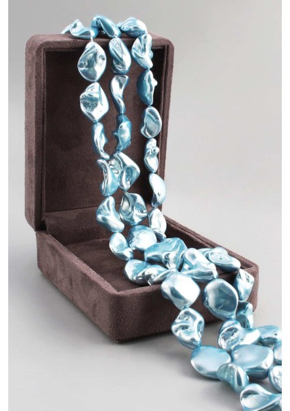 Inci Doğal Taş Parlak Mavi Amorf Kesim 18X25MM Dizi [ab+]