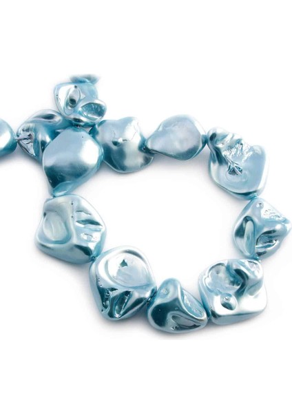 Inci Doğal Taş Parlak Mavi Amorf Kesim 18X25MM Dizi [ab+] fiyatları