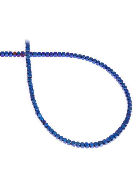 Hematit Doğal Taş Parlak Mavi Küp Kesim 2X2MM Dizi