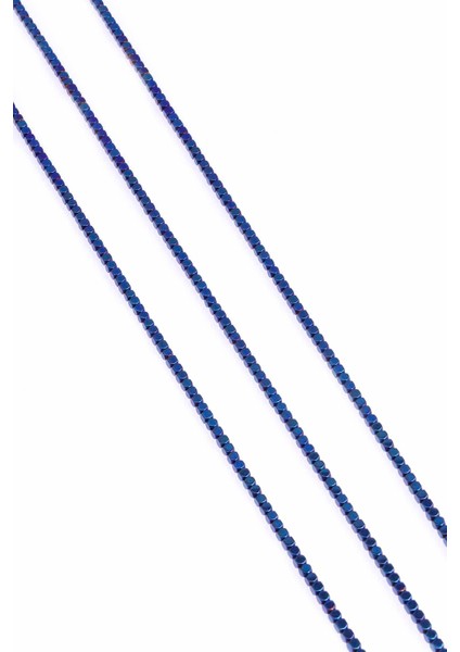 Hematit Doğal Taş Parlak Mavi Küp Kesim 2X2MM Dizi