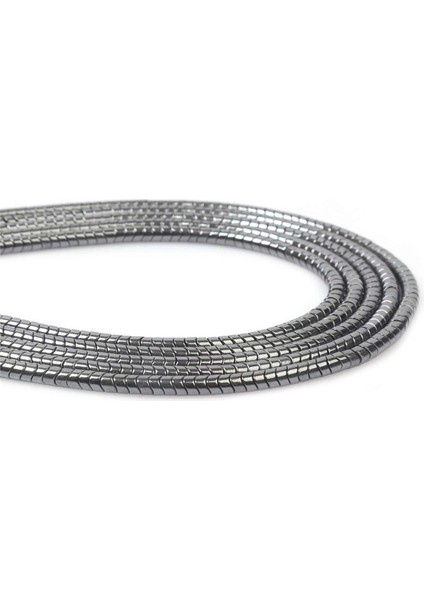 Hematit Doğal Taş Parlak Füme Rondela Kesim 4X2MM Dizi