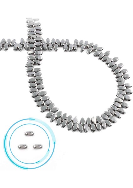 Hematit Doğal Taş Parlak Gümüş 5X2MM Dizi