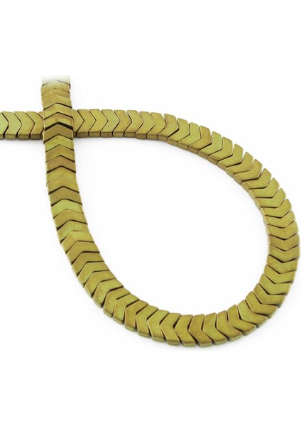 Hematit Doğal Taş Mat Koyu Gold Çavuş Kesim 6X2MM Dizi