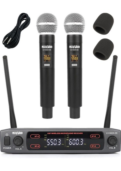 Lv-502EE UHF Dijital 2x30 Kanal Çiftli EL Telsiz Kablosuz Mikrofon