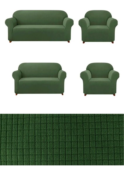 Likrali 3+2+1+1 Lastikli Koltuk Takımı Kılıfı. Çekyat Koltuk Örtüsü Streç Esnek Kanepe Kılıfı UERE539.