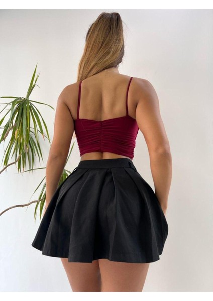 Kiremit Sandy Kumaş Büzgülü Büstiyer fiyatları