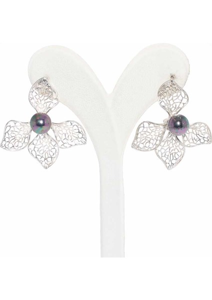 925 Ayar Gümüş Yaprak Modeli İnci Taşlı Küpe fiyatları