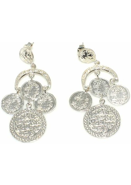 925 Ayar Gümüş Paralı Küpe