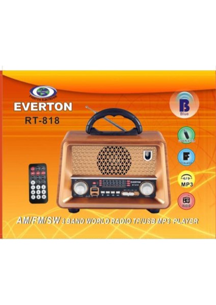 Everton RT-818  Bluetooth-Usb-Sd-Fm Nostaljik Radyo