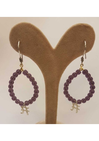 925 Ayar Gümüş Ametist Taşlı Harf Küpe fırsatları