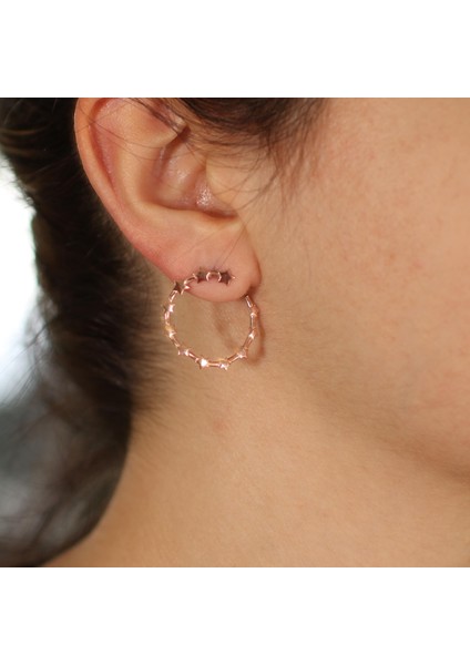 925 Ayar Gümüş Yıldızlı Halka Küpe indirimleri