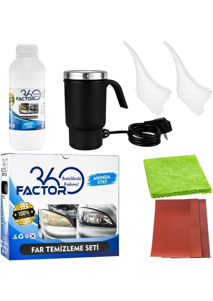 Factor 360 - Far Temizleme Seti Plastik Siyah