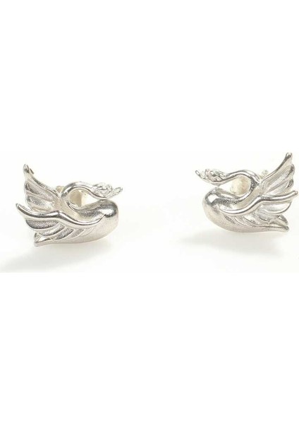 925 Ayar Gümüş Minik Kuğu Model Küpe