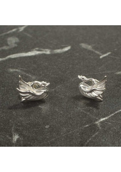 925 Ayar Gümüş Minik Kuğu Model Küpe modelleri