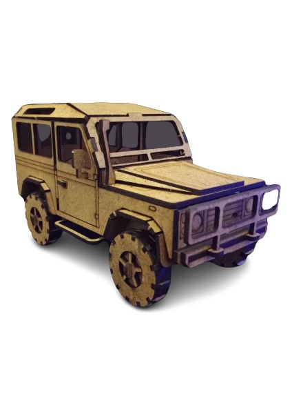 Tlrhobi Land Rover Defender Ahşap Lazer Kesim Araba Yapım Kiti