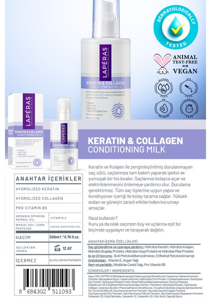 Keratin & Collagen Hair Defense Şampuan + Süt Saç Bakım Seti