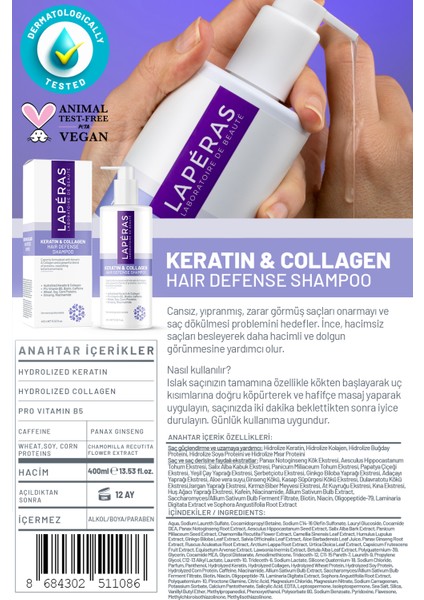 Keratin & Collagen Hair Defense Şampuan + Süt Saç Bakım Seti