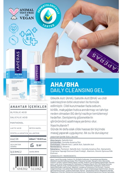 Aha/bha Günlük Temizleme Jeli + 5% Glycolic Tonik Cilt Temizleme Seti